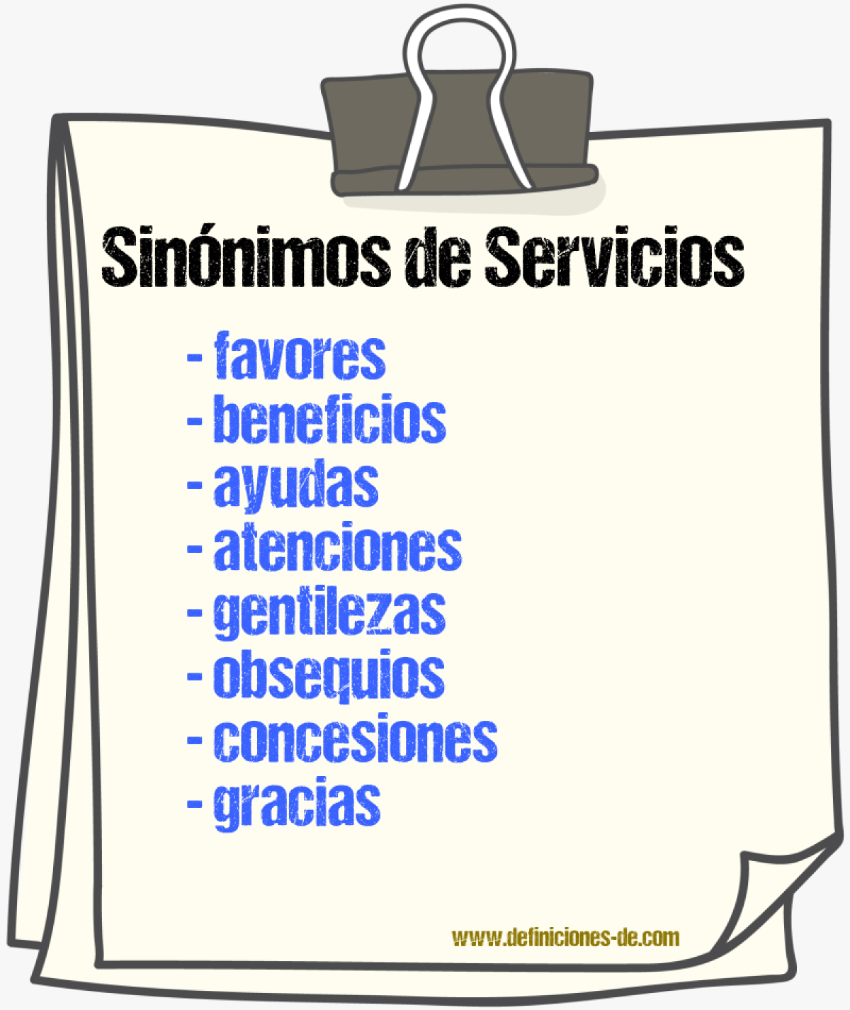 Sinónimos de servicios