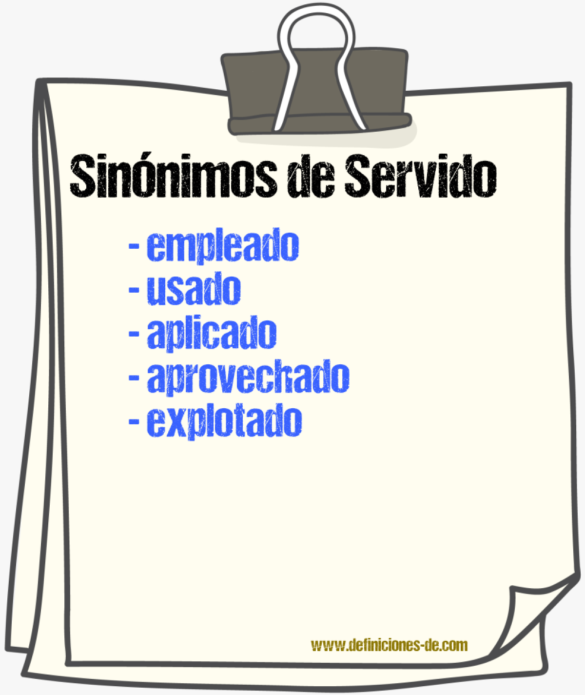 Sinónimos de servido