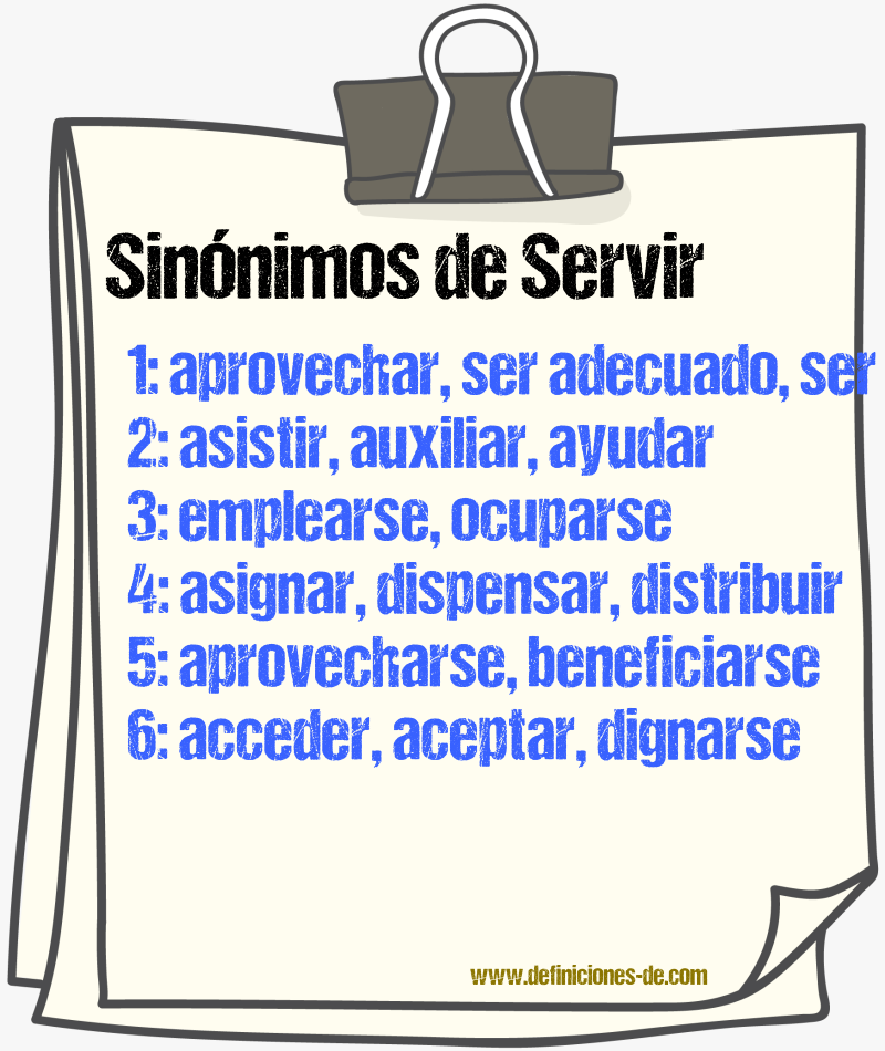 Sinnimos de servir