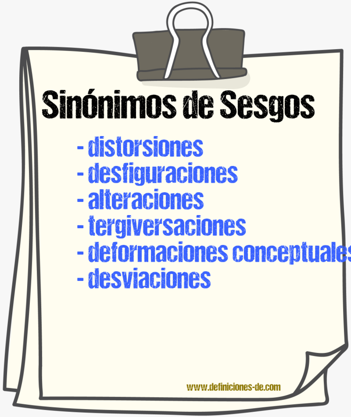 Sinónimos de sesgos