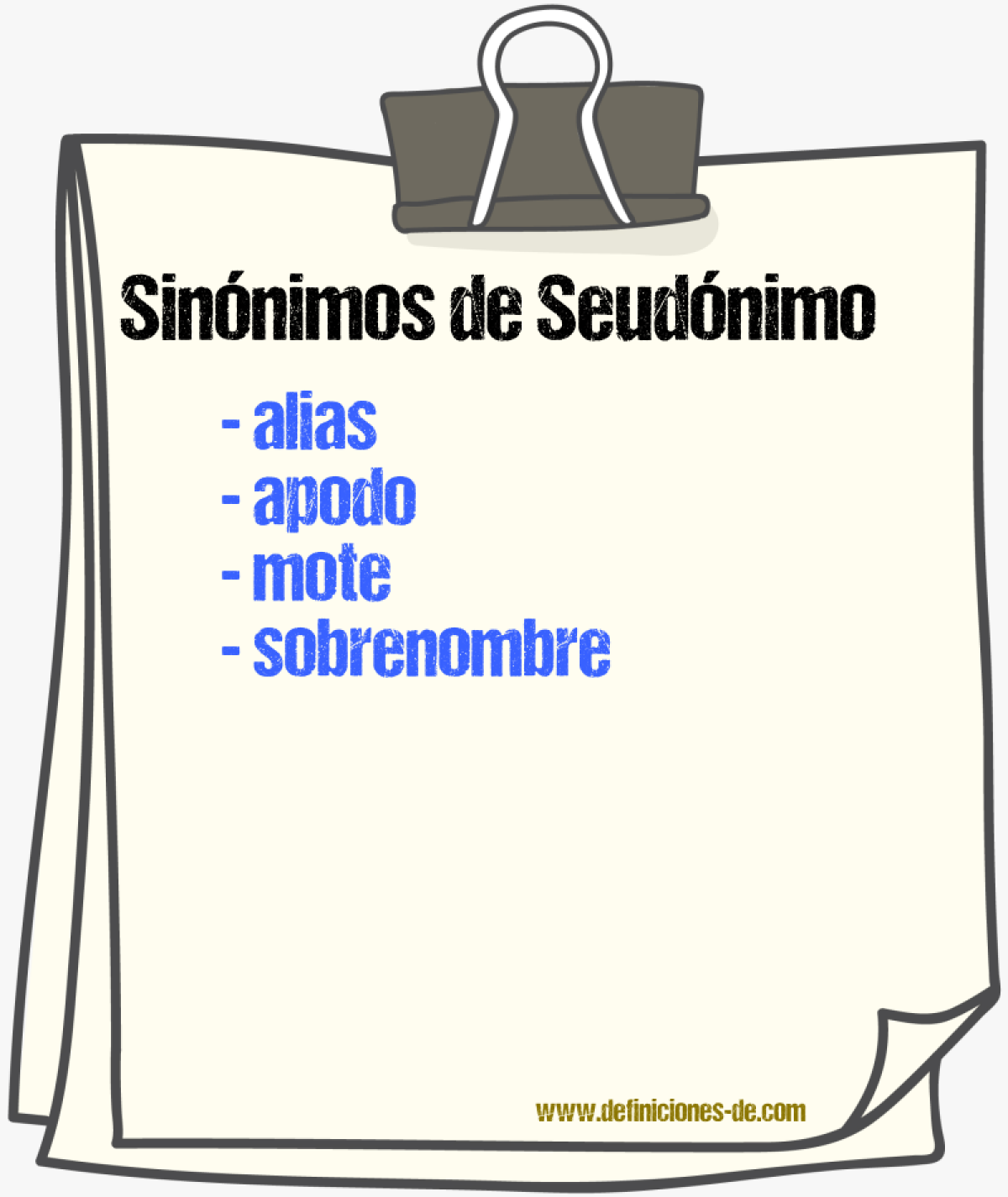 Sinnimos de seudnimo