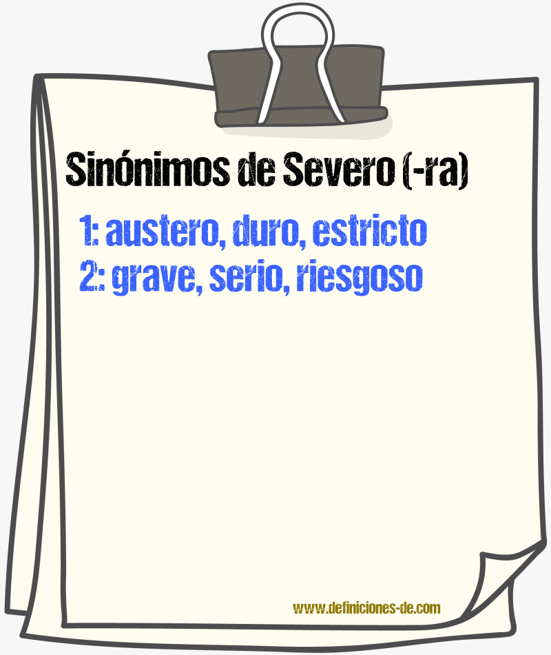 Sinnimos de severo