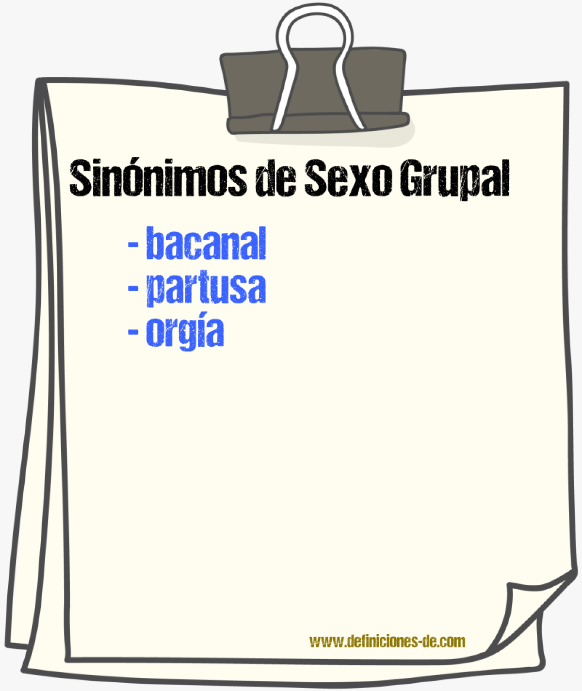 Sinnimos de sexo grupal