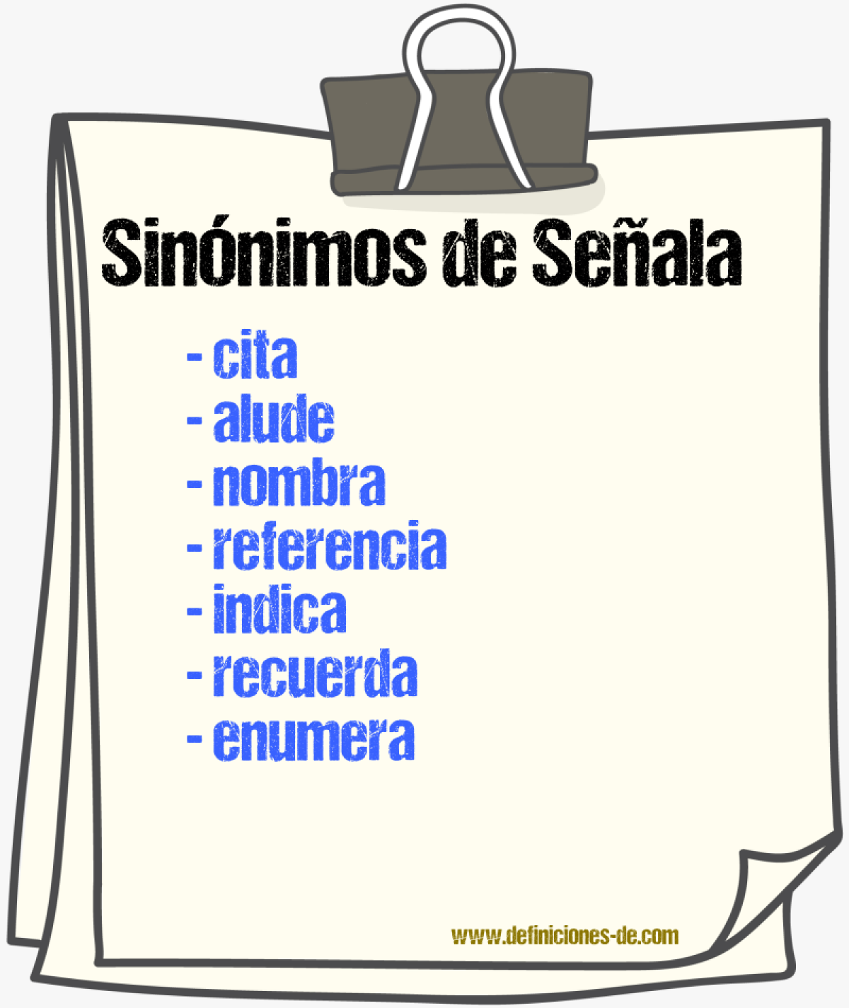Sinónimos de señala