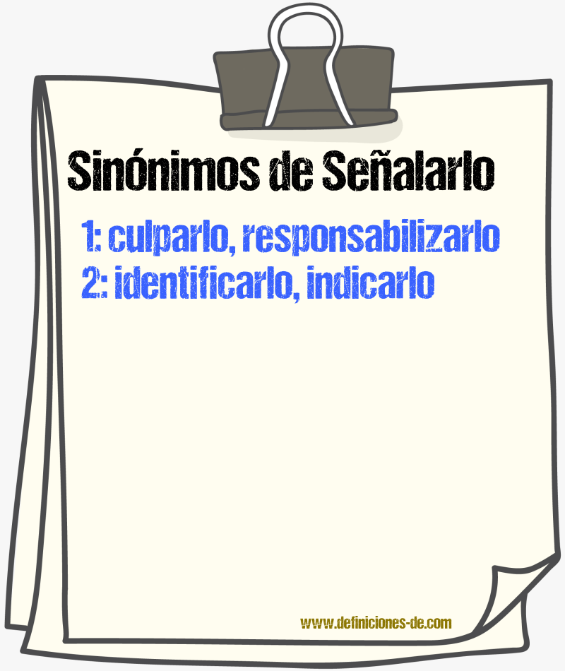 Sinónimos de señalarlo