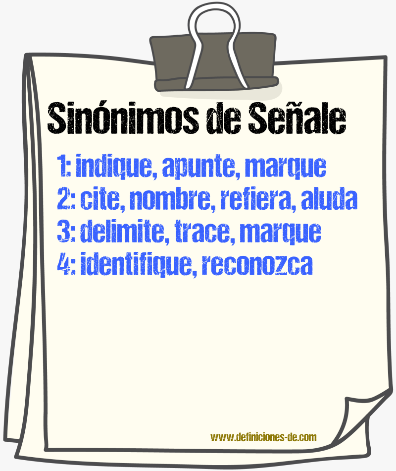 Sinónimos de señale