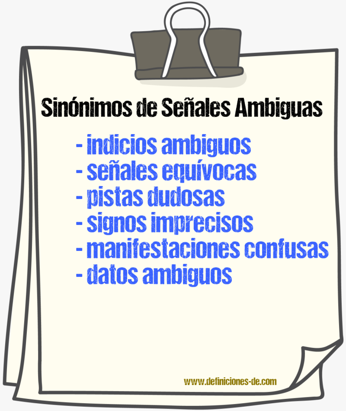 Sinónimos de señales ambiguas
