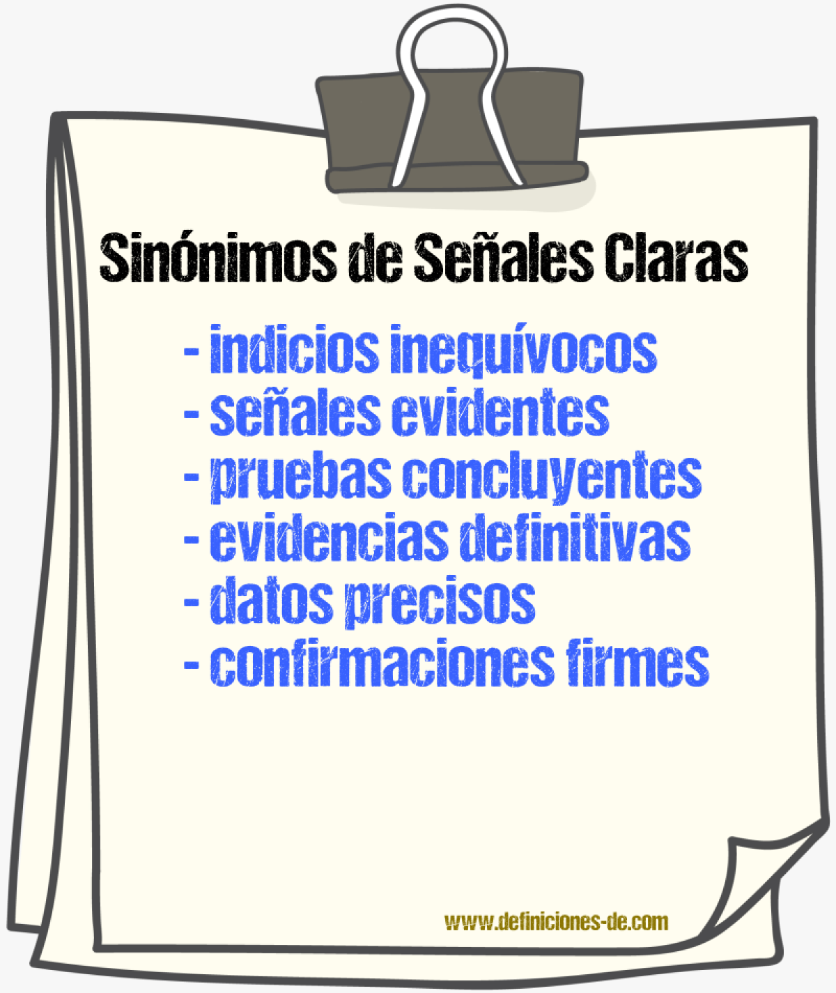 Sinónimos de señales claras