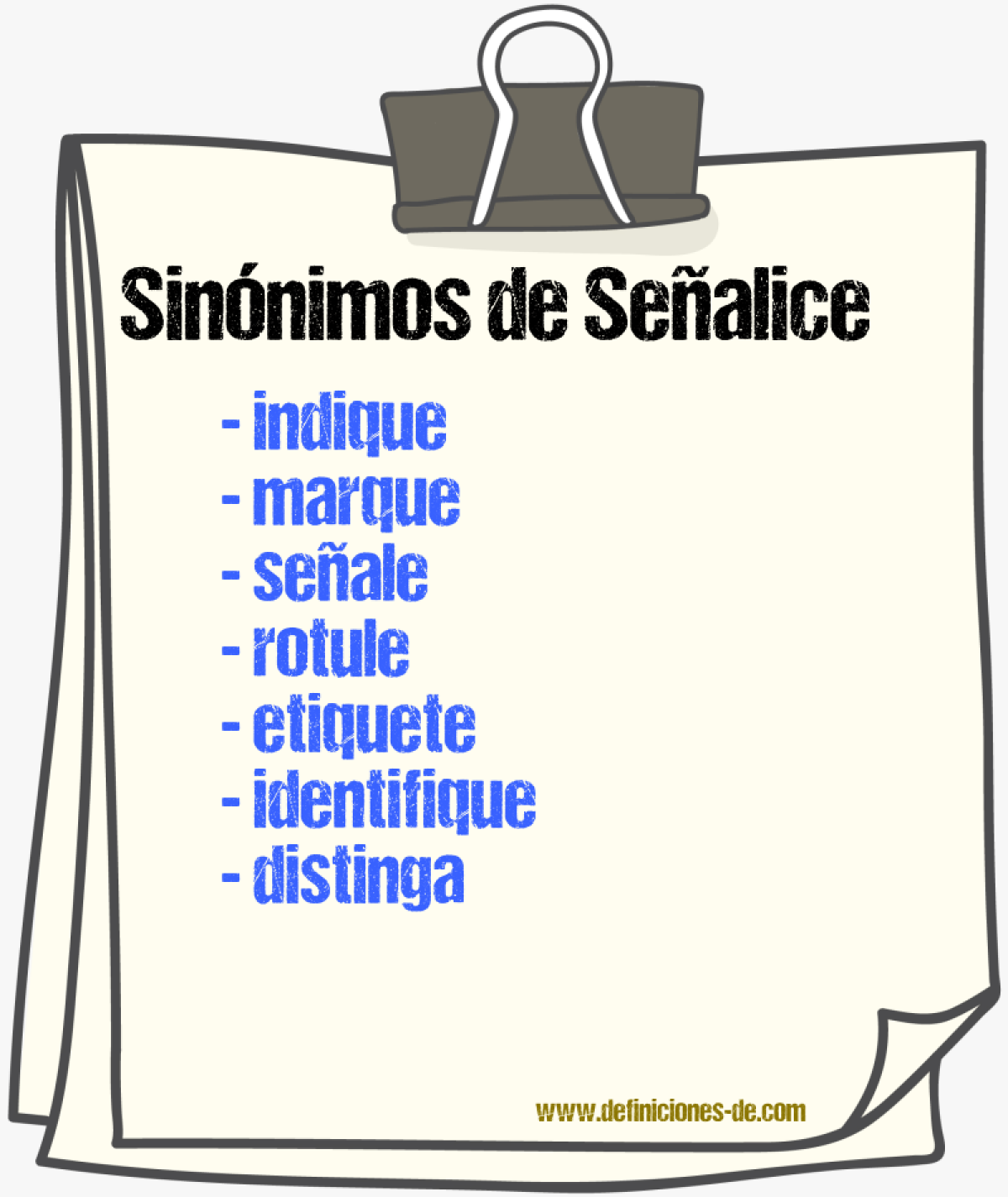 Sinónimos de señalice