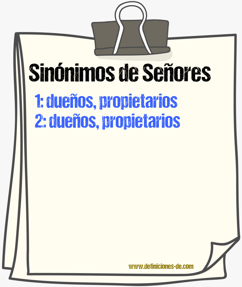 Sinónimos de señores