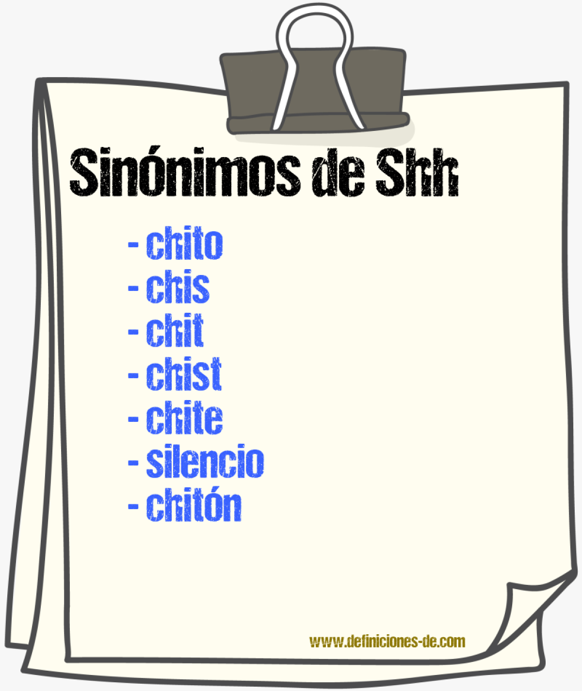 Sinnimos de shh