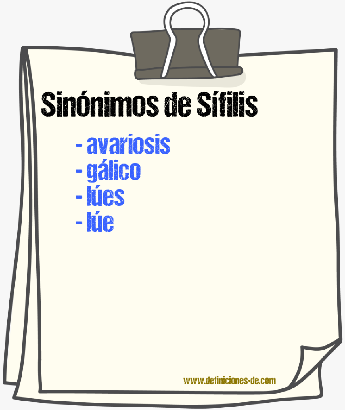 Sinnimos de sfilis