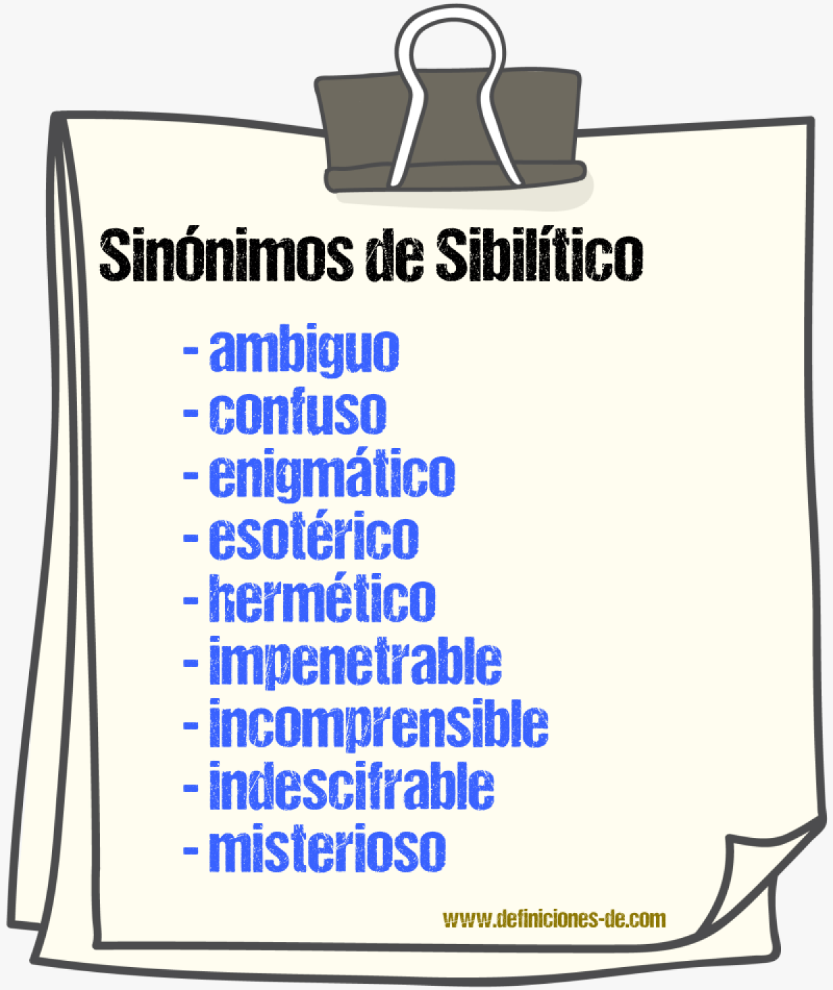 Sinnimos de sibiltico