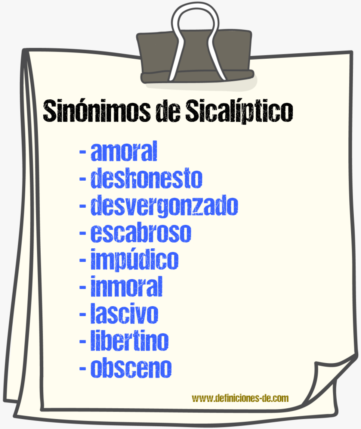 Sinnimos de sicalptico