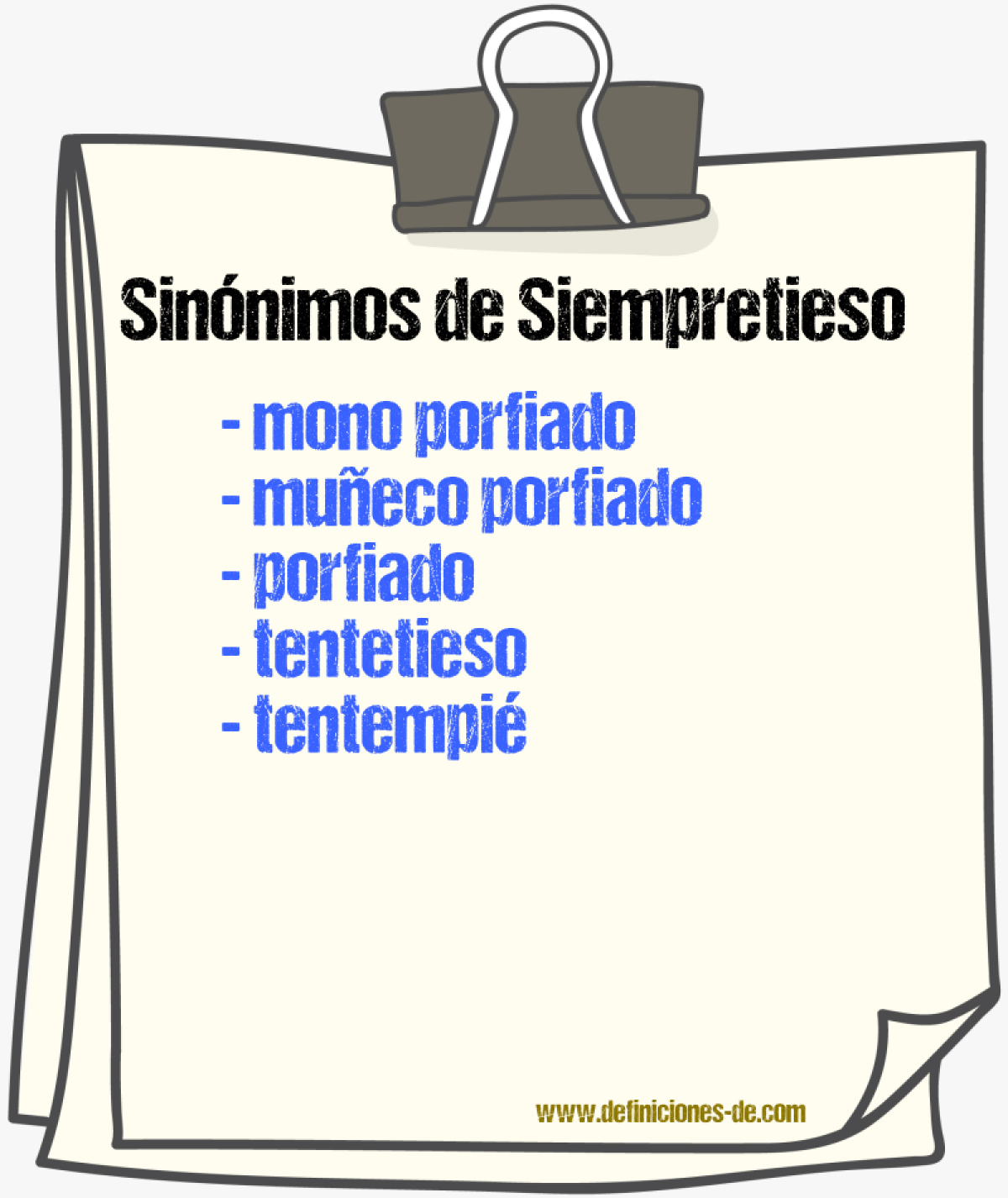 Sinnimos de siempretieso