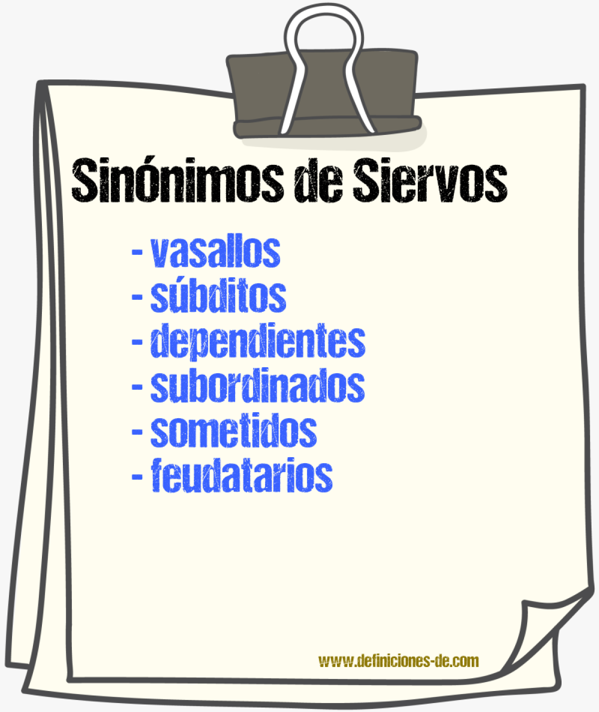 Sinónimos de siervos