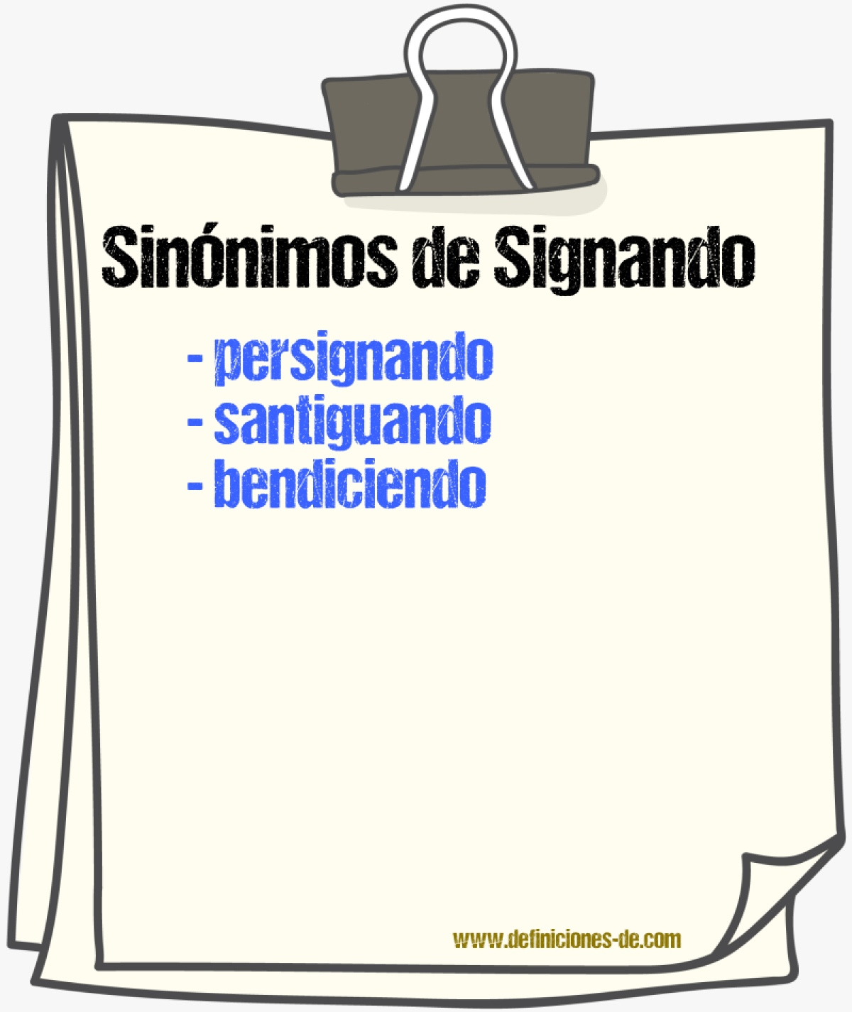 Sinónimos de signando