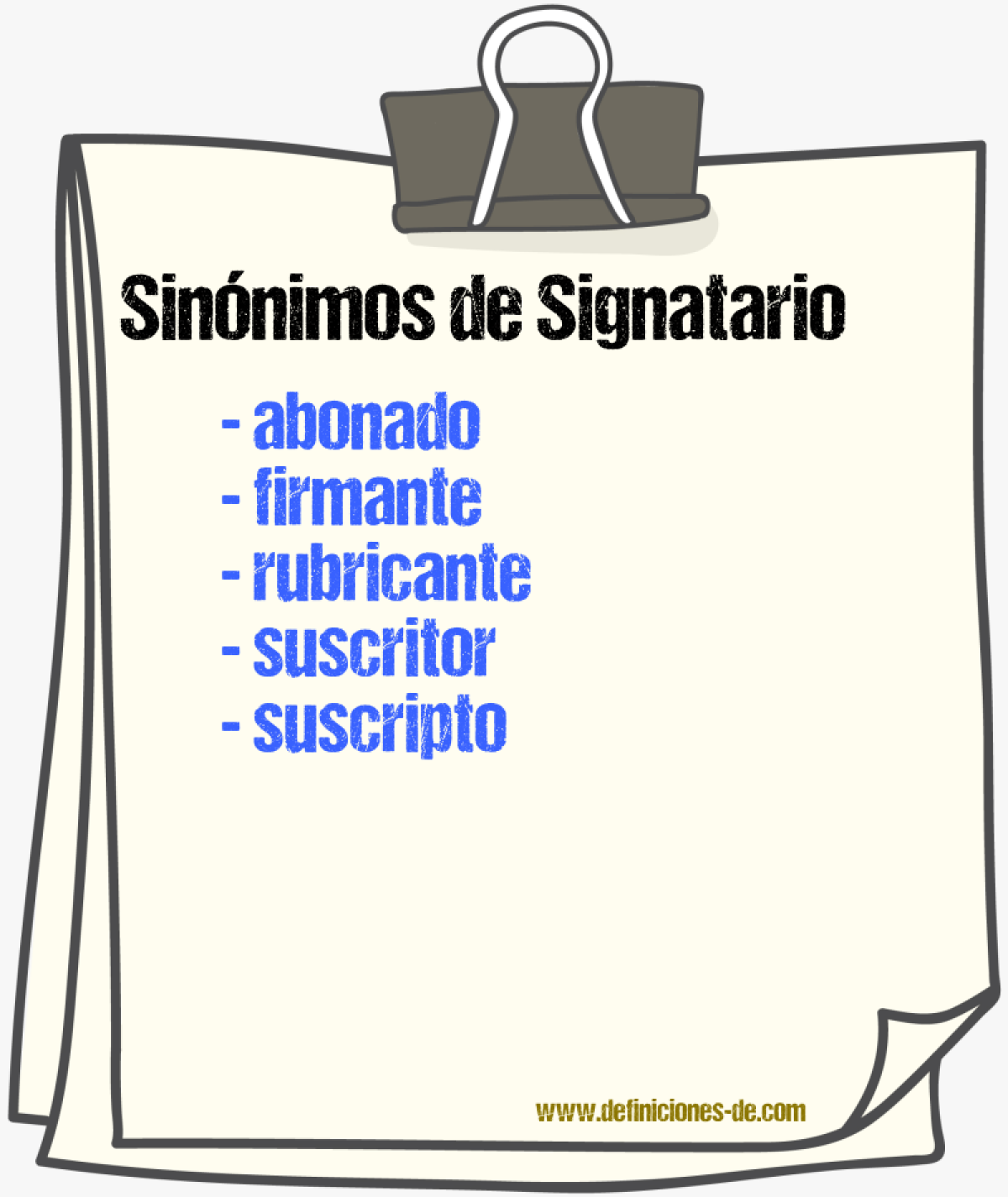 Sinnimos de signatario