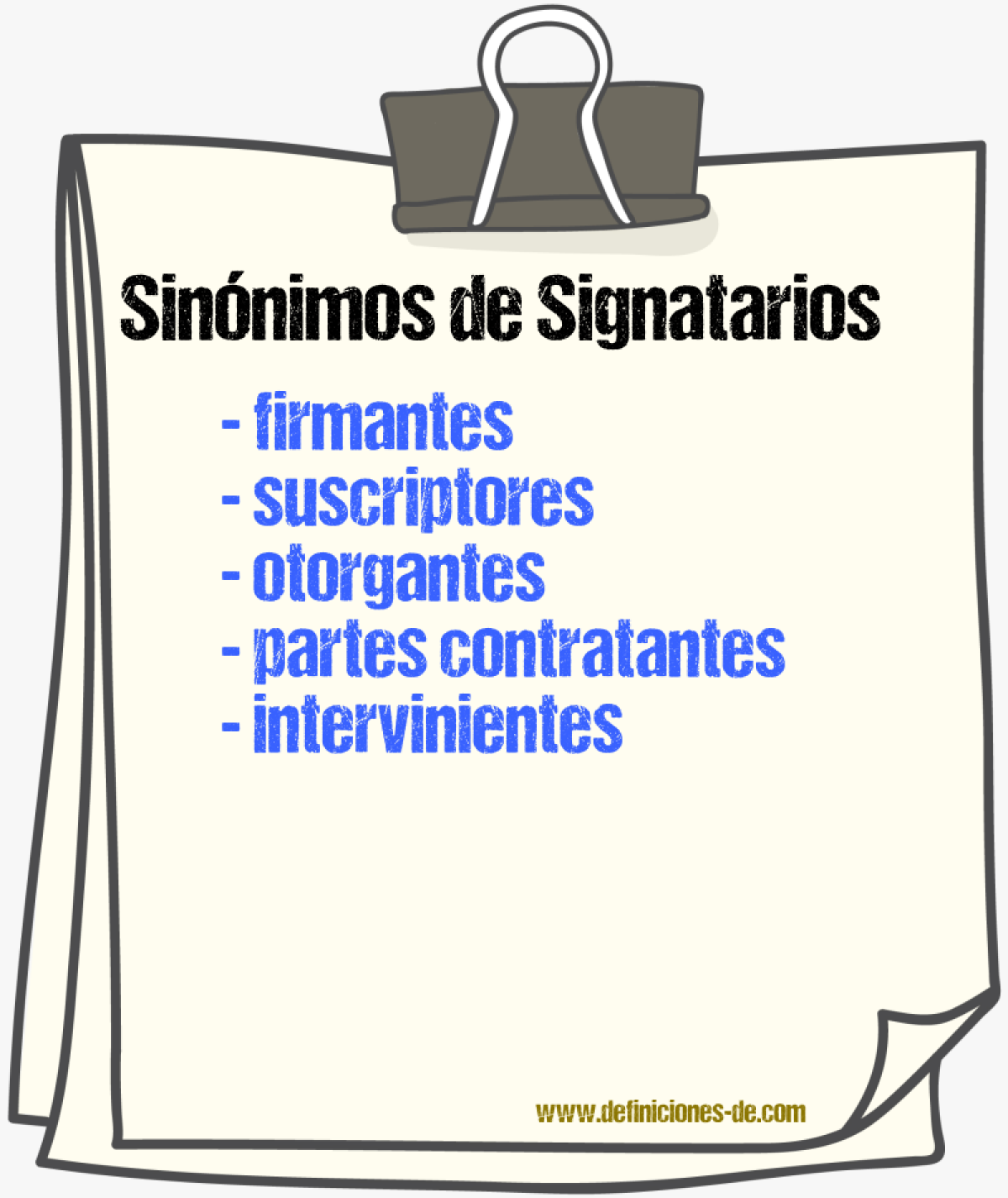 Sinónimos de signatarios