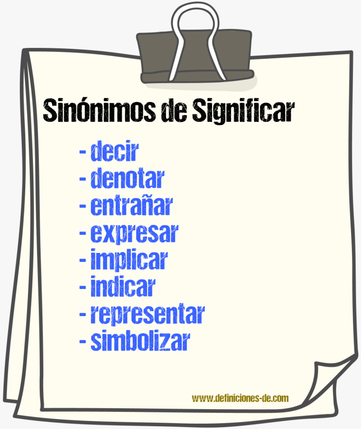 Sinnimos de significar