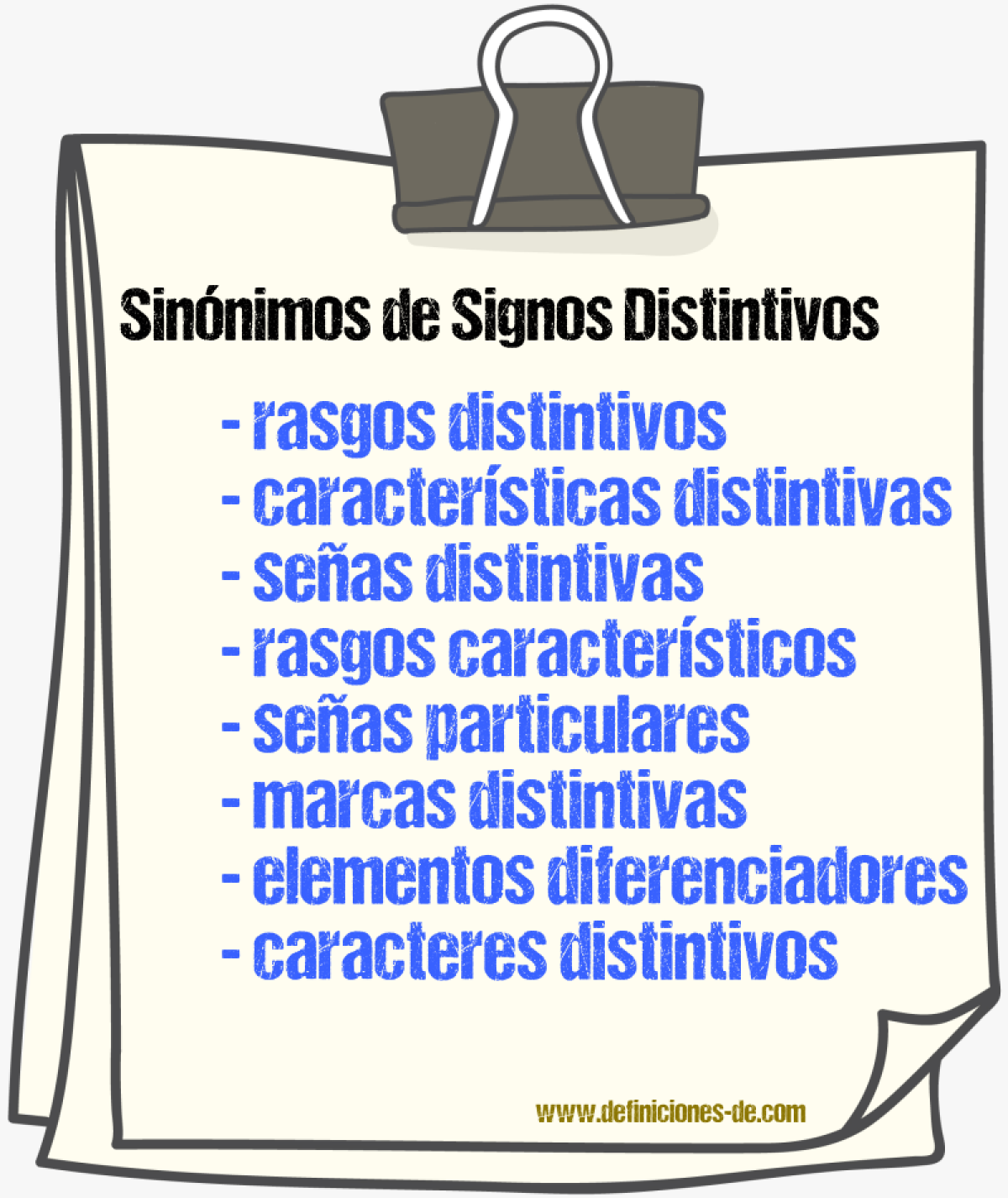 Sinónimos de signos distintivos