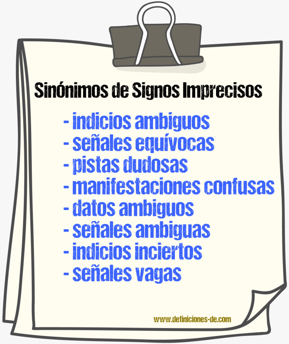 Sinónimos de signos imprecisos