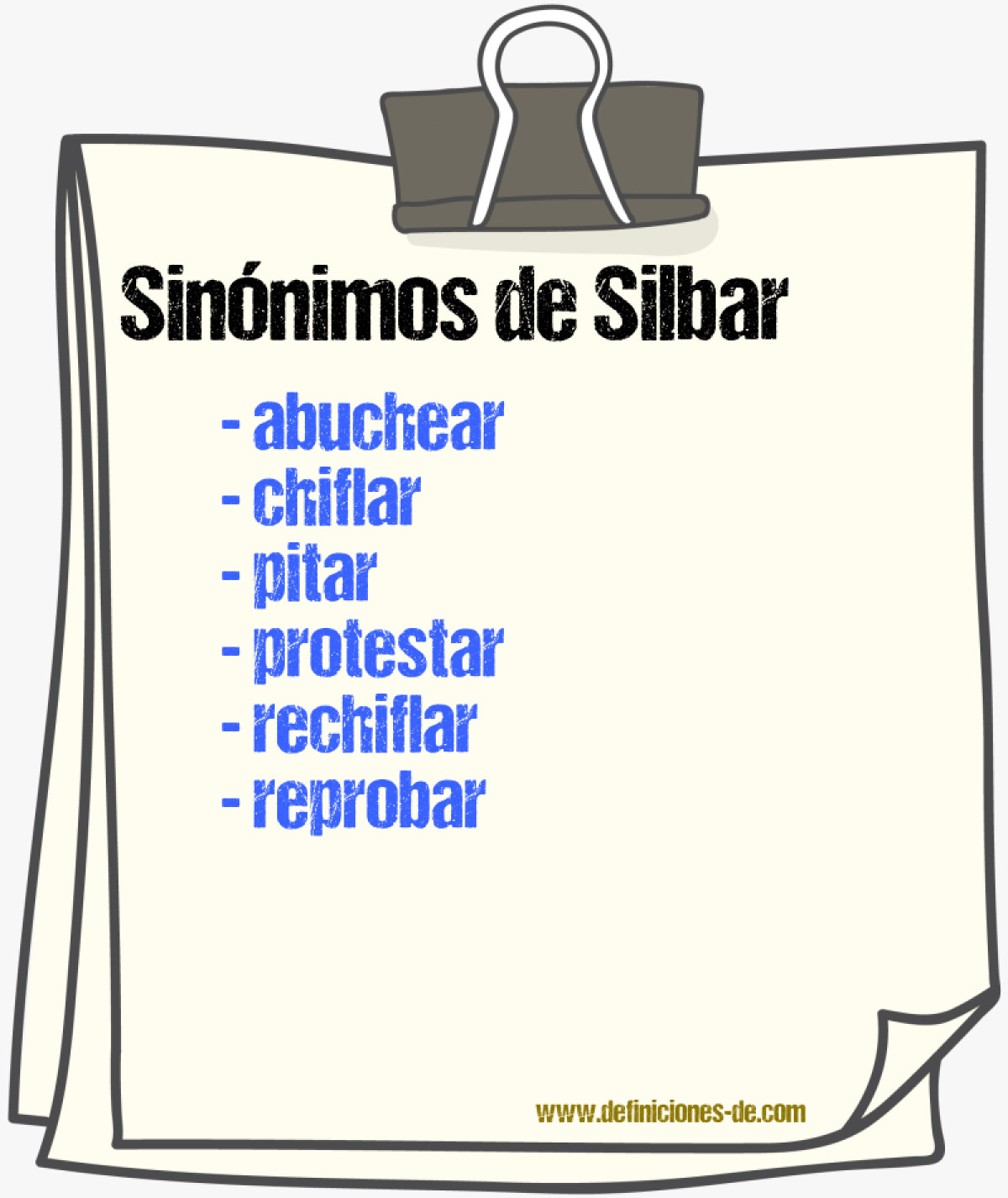 Sinnimos de silbar