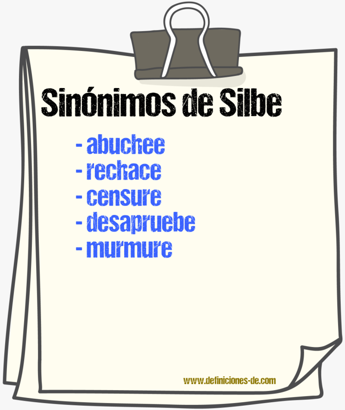 Sinónimos de silbe