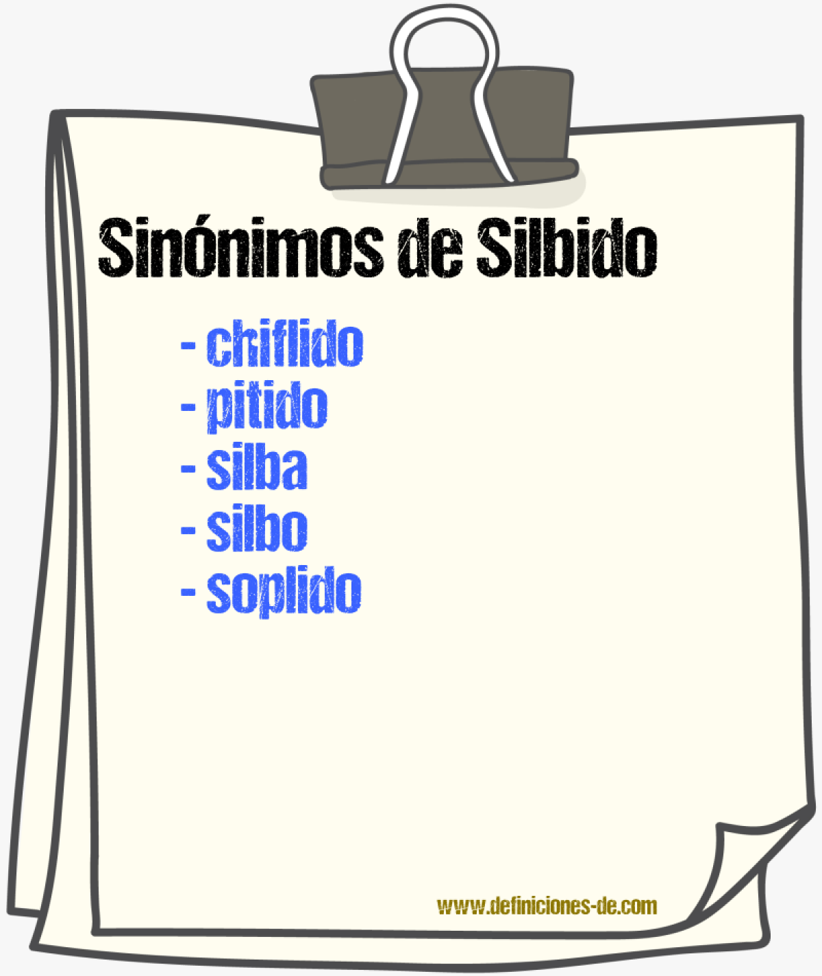 Sinnimos de silbido