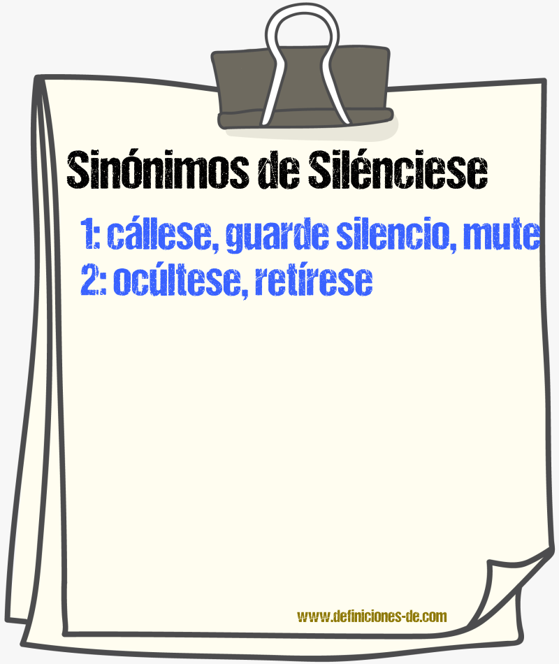 Sinónimos de silénciese