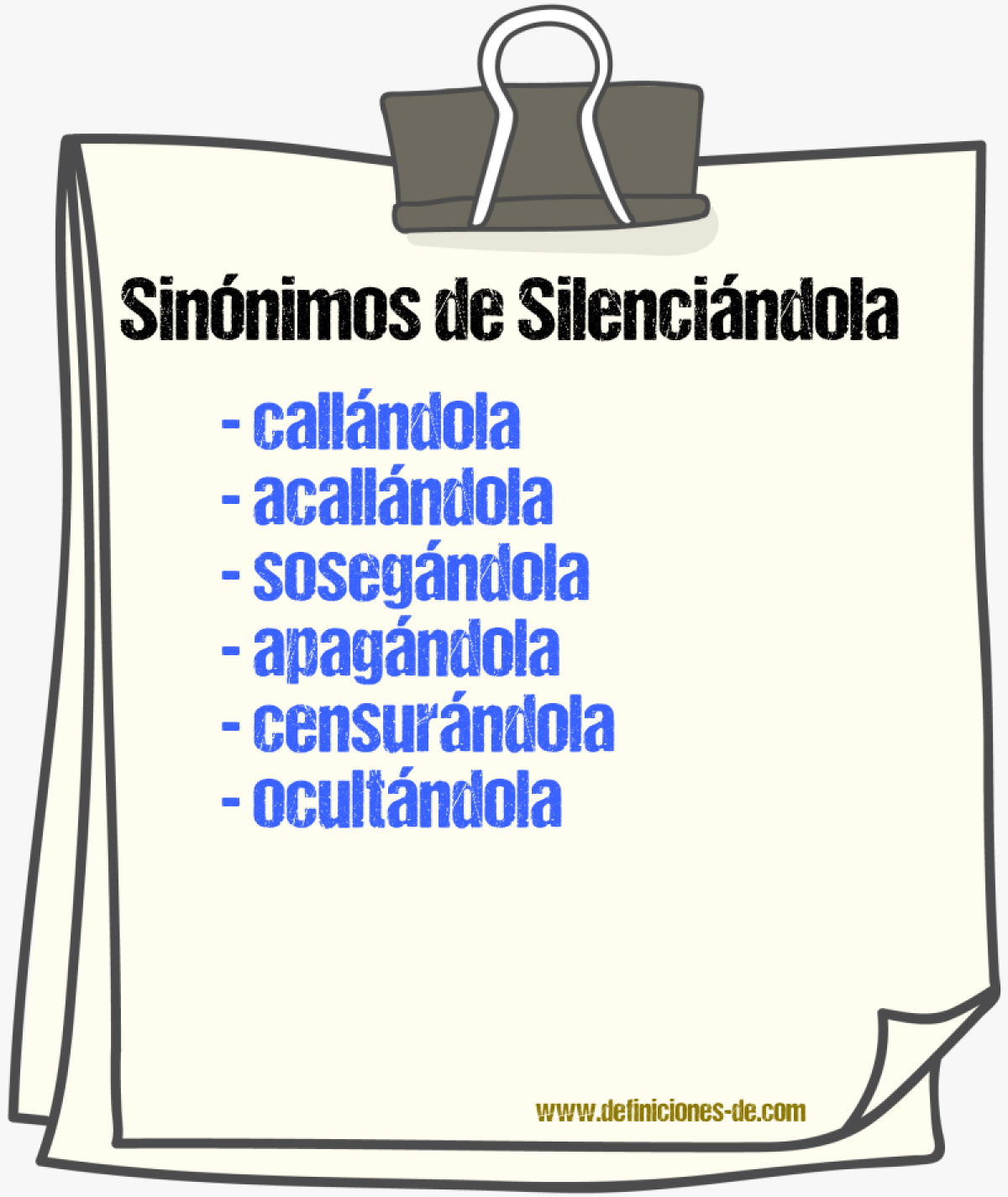 Sinónimos de silenciándola