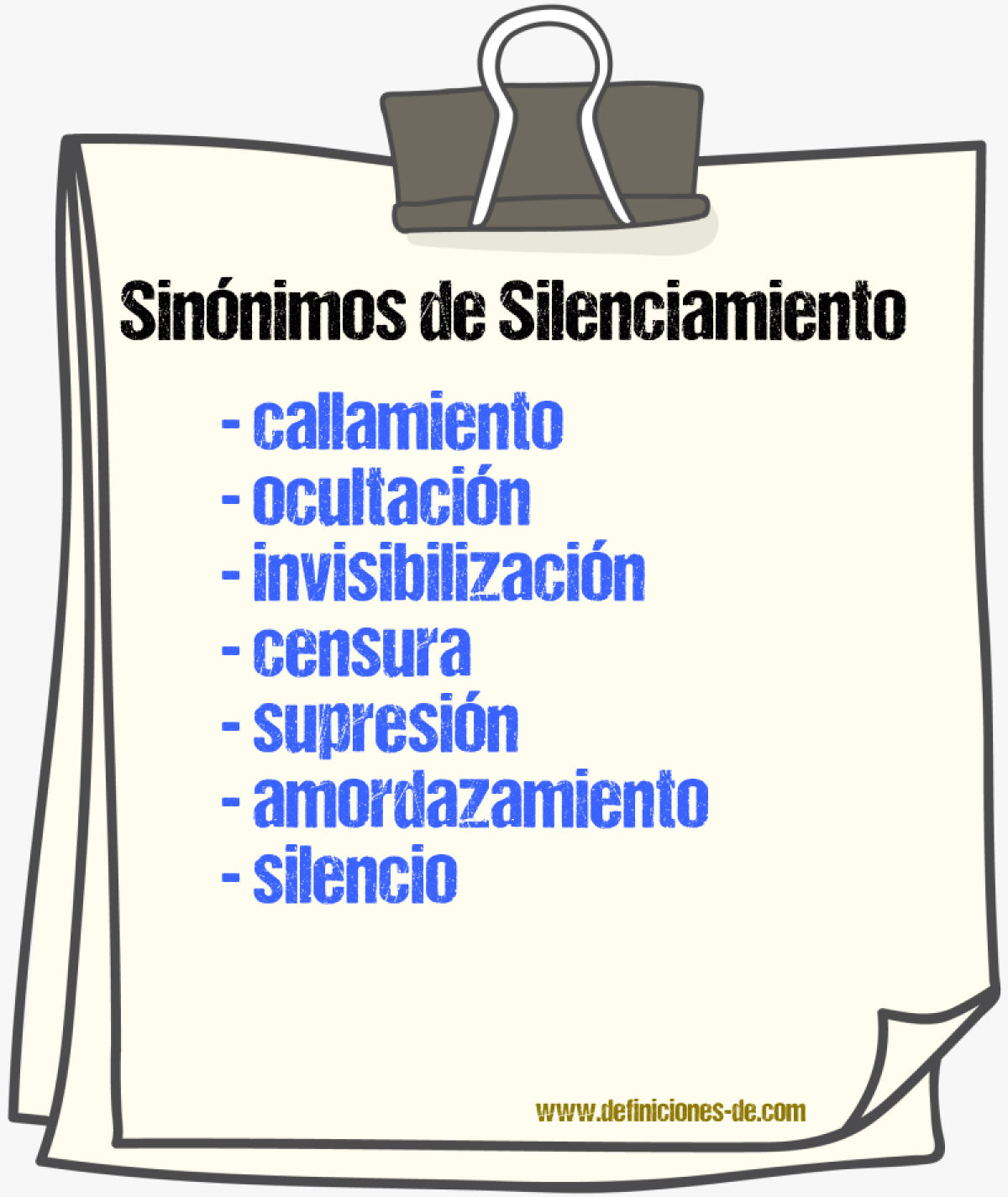 Sinónimos de silenciamiento