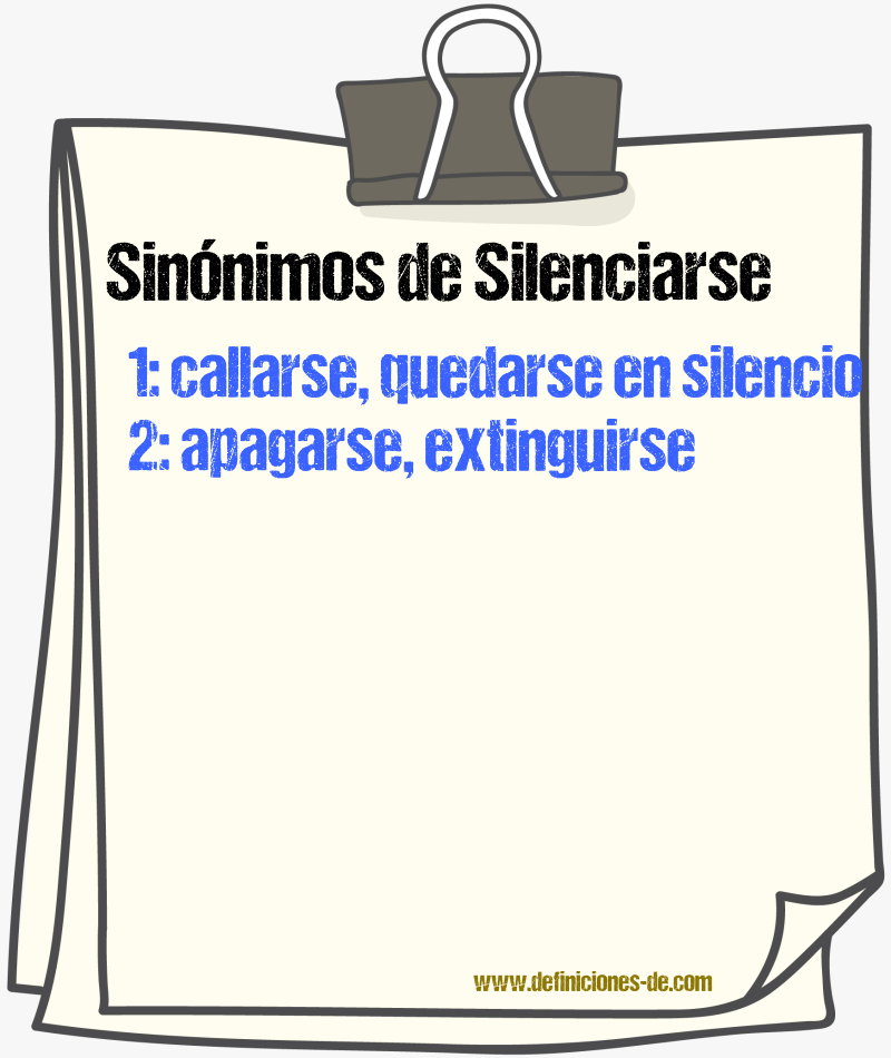 Sinónimos de silenciarse