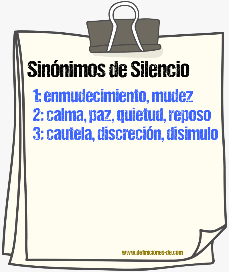 Sinónimos de silencio
