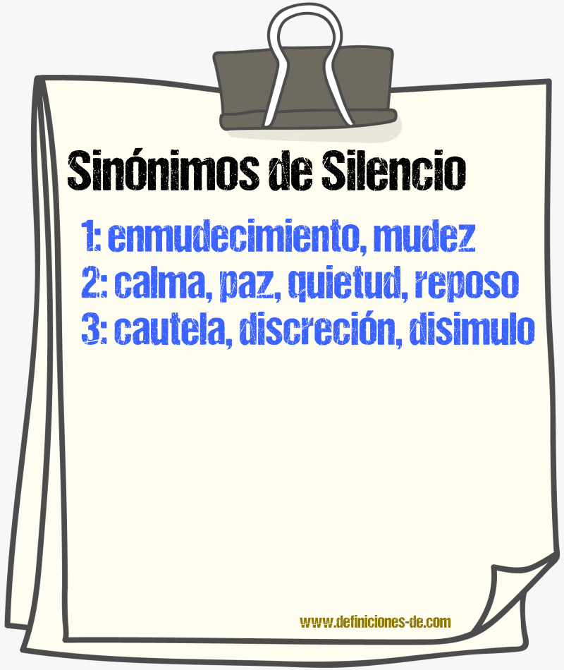 Sinnimos de silencio