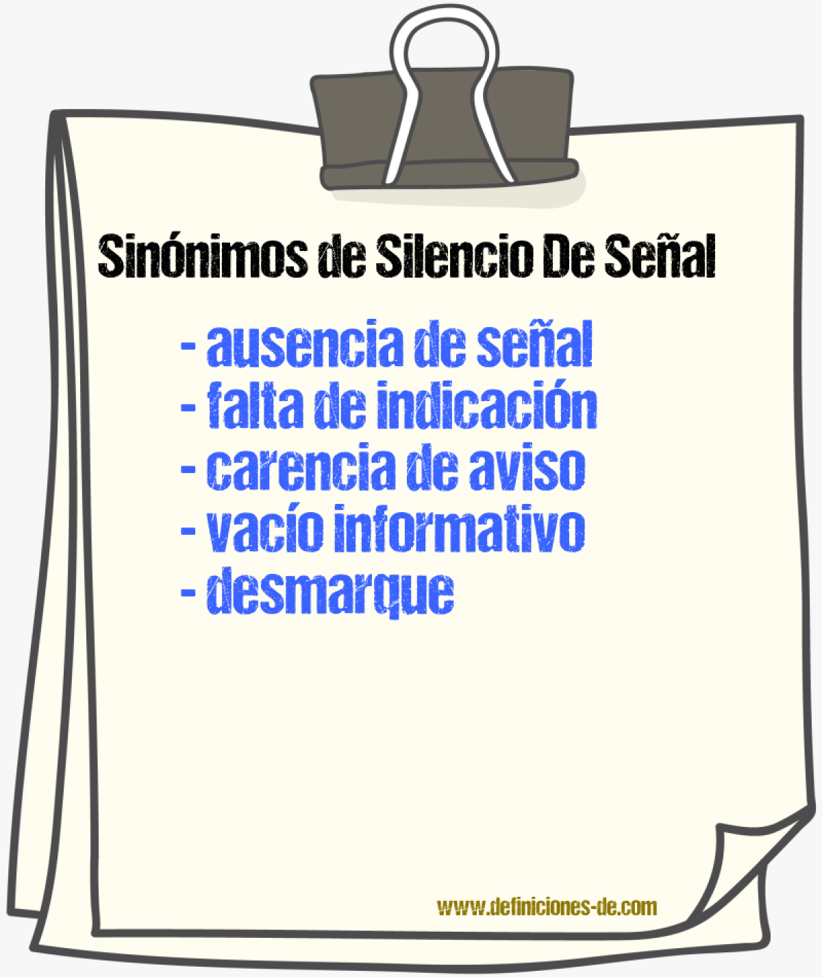 Sinónimos de silencio de señal