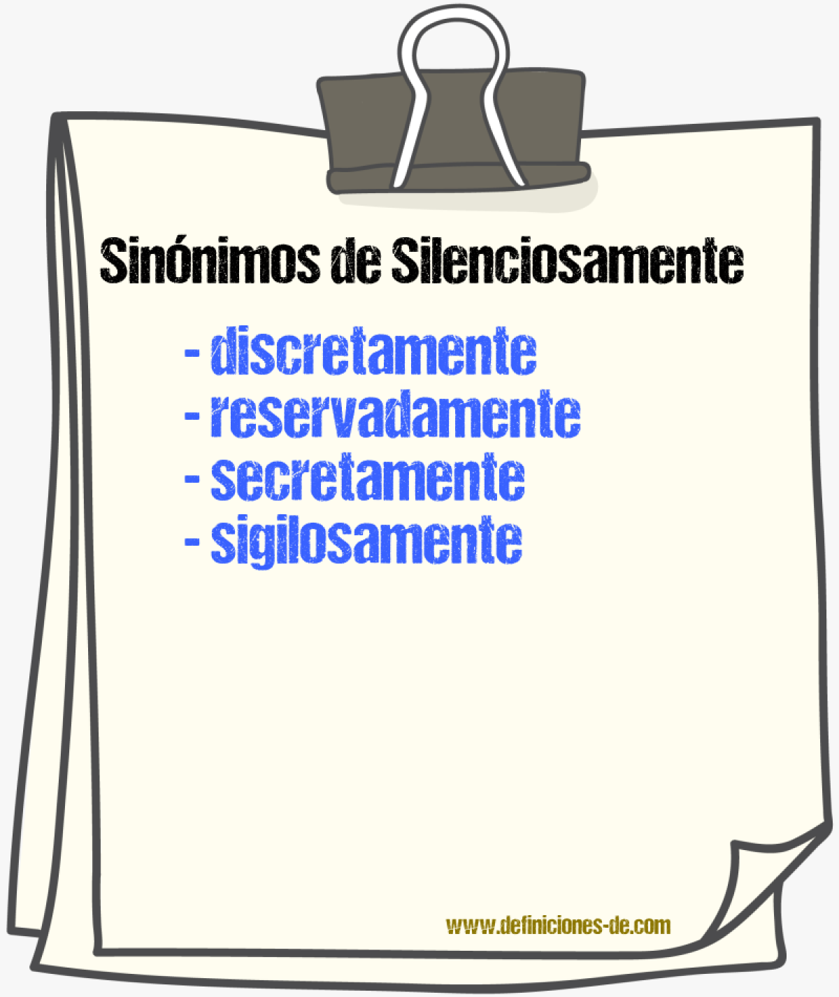 Sinnimos de silenciosamente