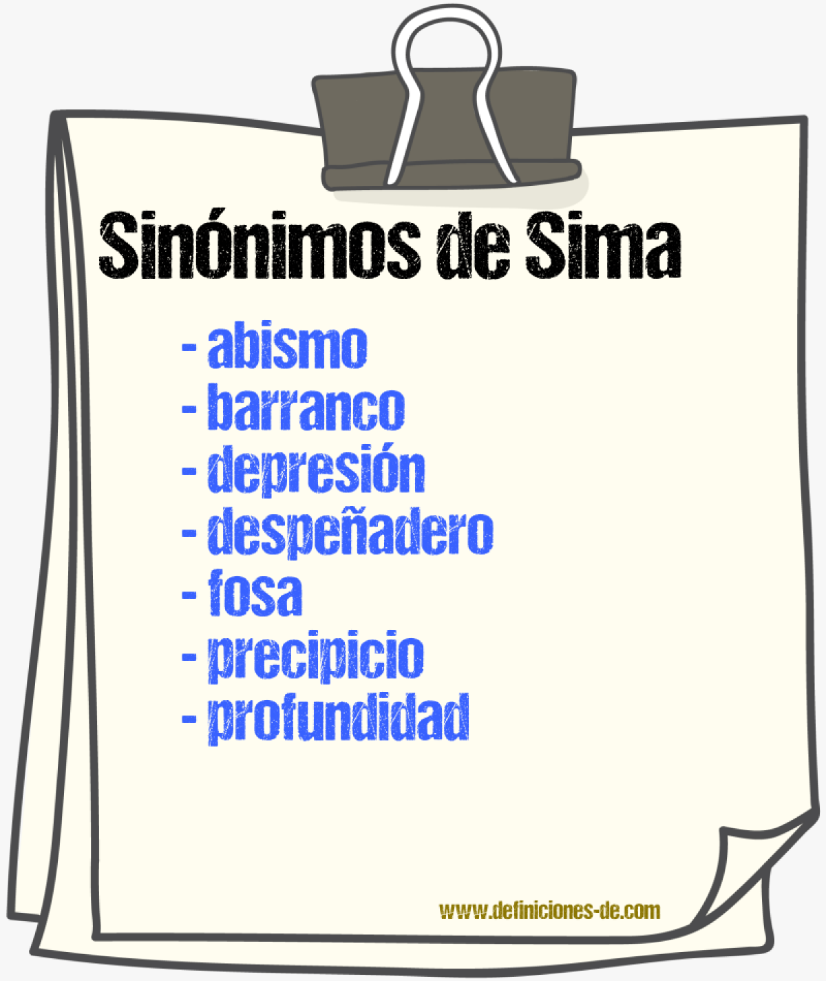 Sinnimos de sima