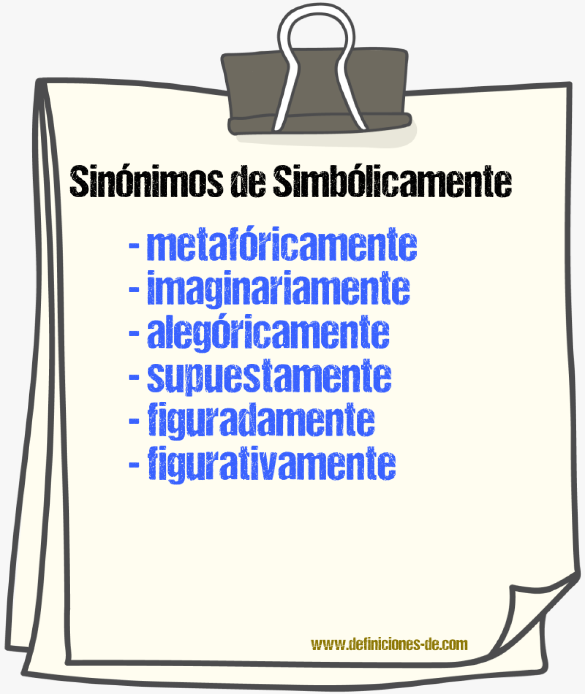 Sinnimos de simblicamente