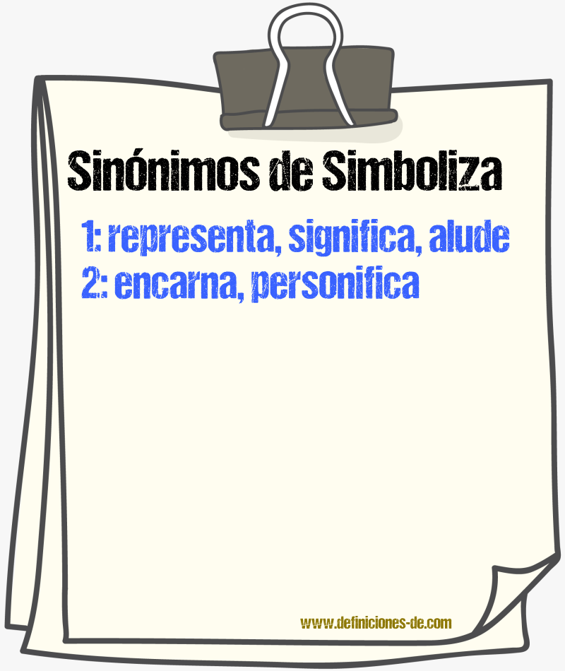 Sinónimos de simboliza