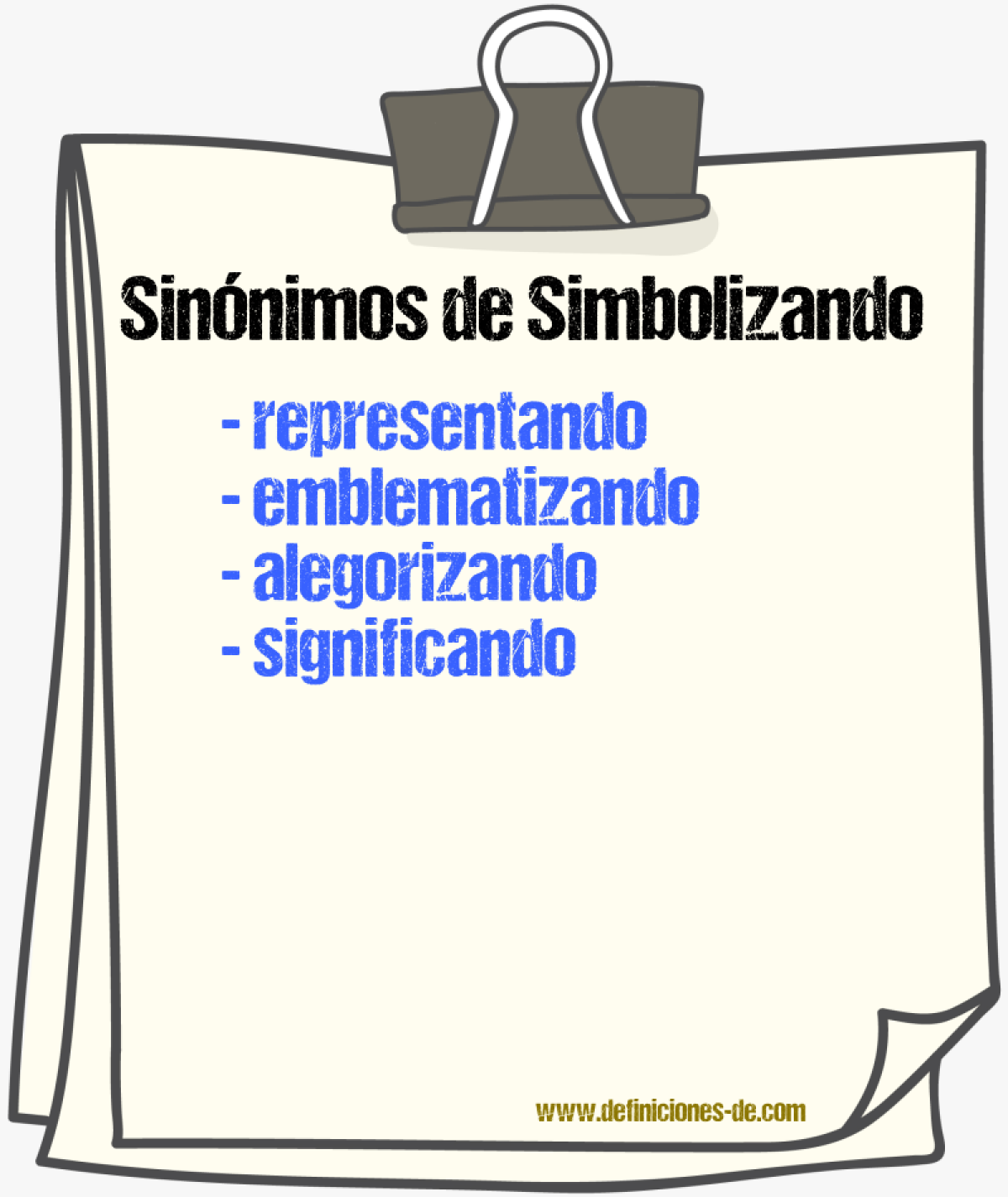 Sinónimos de simbolizando