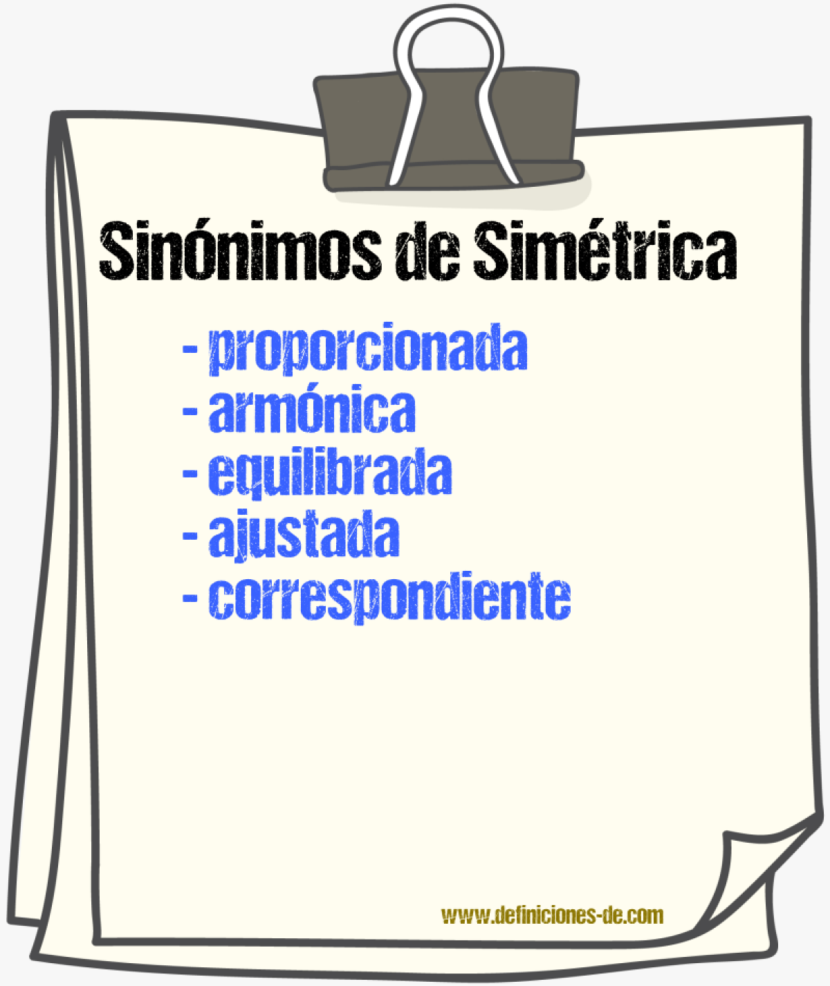 Sinónimos de simétrica