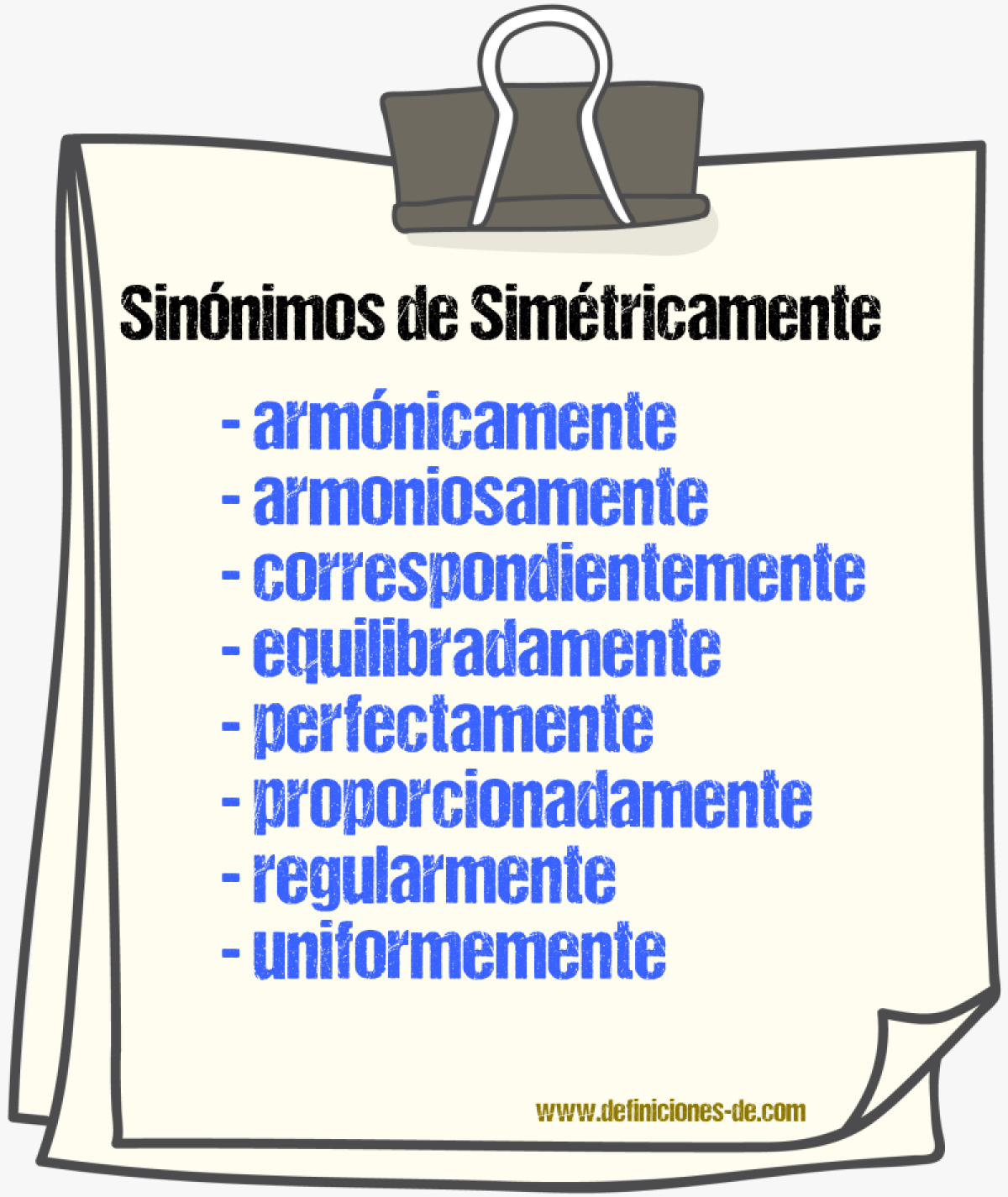 Sinnimos de simtricamente