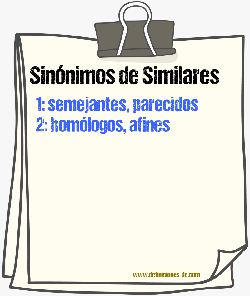 Sinónimos de similares