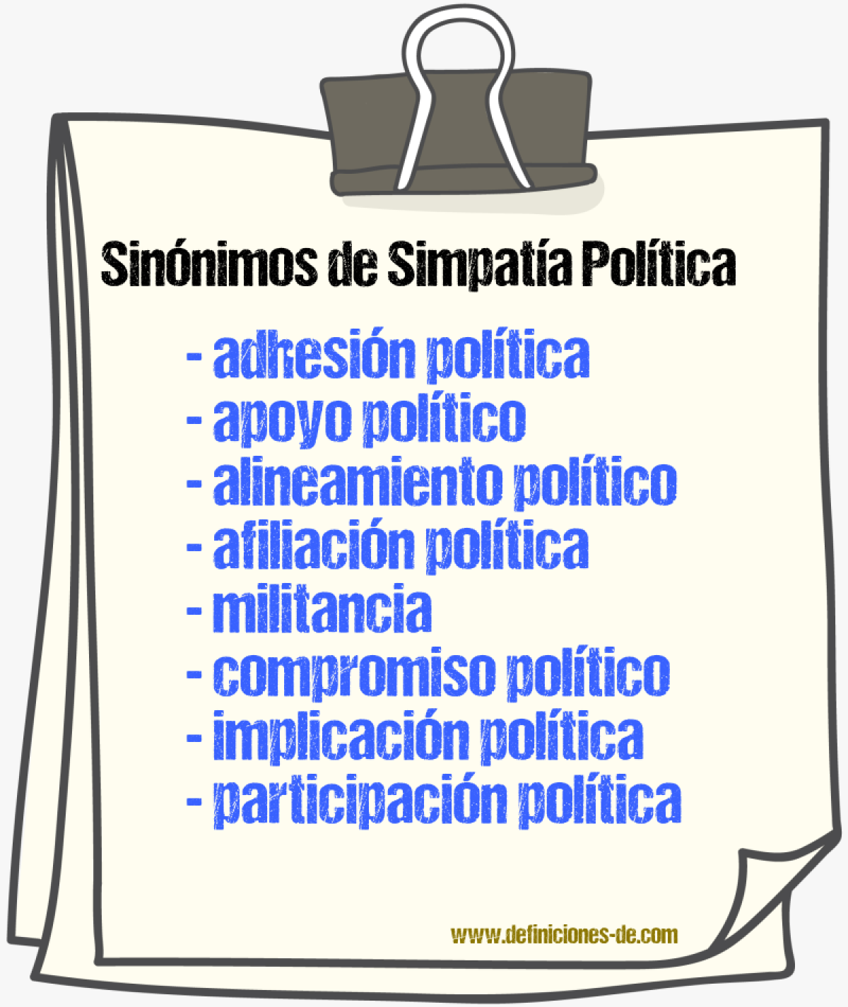 Sinónimos de simpatía política