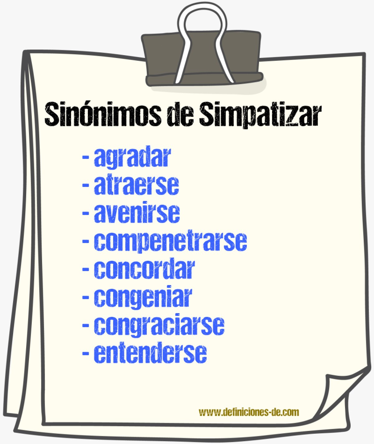 Sinnimos de simpatizar