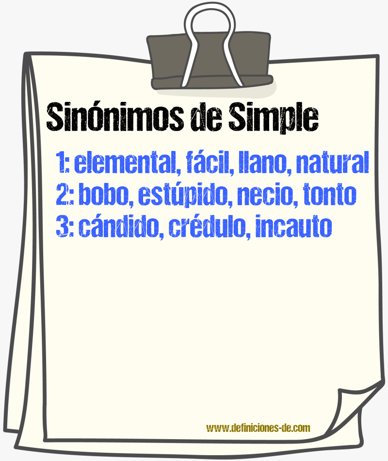 Sinnimos de simple