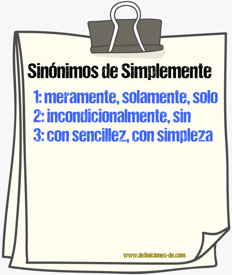 Sinnimos de simplemente