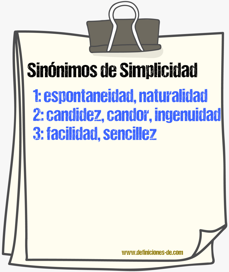 Sinnimos de simplicidad