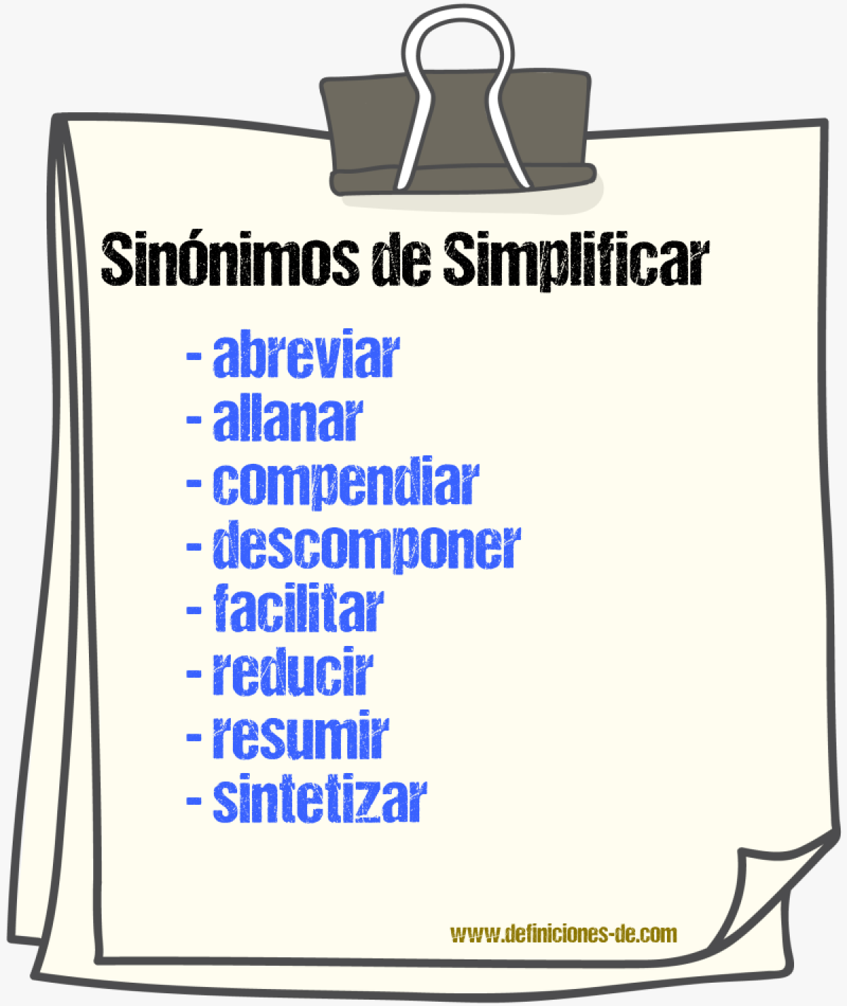 Sinnimos de simplificar